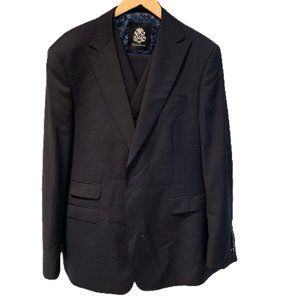 ENGLISH LAUNDRY Blue Check Two Button Three Piece 100% Wool Suit - 46R/39